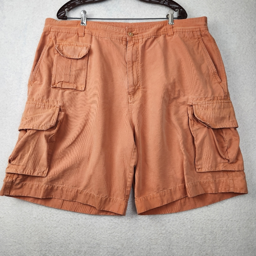 J.L. Powell Mens Size 44 Orange Peach  Sporting Fishing Hunting Cargo Shorts